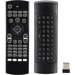 MX3 Air Mouse Remote Control, 2.4G Multifunctional Backlight Mini Wireless Keyboard Air Mouse Remote for Android Smart TV Box, 3-Gyro&Gsensor, Projector HTPC Mini PC, PS3/4 Xbox 360