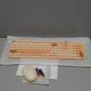 Wireless Keyboard Mouse Combo, Keyboard and Mouse Set, 104 Round Keys Colorful Wireless Typewriter for MacBook Windows Laptop Tablet Coffee