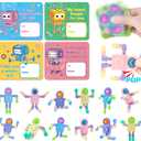 SpringFlower 24 PACK Valentines Day Cards For Kids Classroom With Fidget Sensory Spinner Toys For Classroom Gift Exchange, Valentines Party Favors Supply For Kids Classmates Gift Cards Prizes