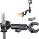 SOONSUN Double Super Clamp Camera Mount, Umbrella Clamp for Chair, Desk, Stroller, Wagons, Tripod, Pole, Light Stand, Cross Bar, Golf Cart, Motorcycle, Boom Stand, with 360 Magic Arm for Photography
