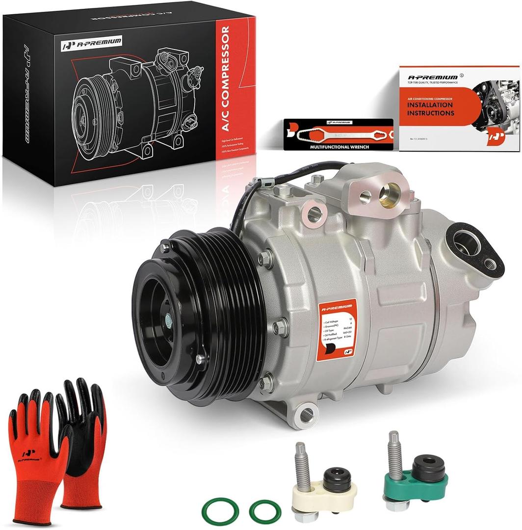 A-Premium Air Conditioner AC Compressor with Clutch Compatible with Ford Explorer 2011-2015 3.5L, Police Interceptor Utility 2013-2015 3.7L, with 6-Groove Pulley