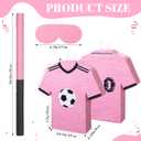 17" Pink Soccer Jersey Large Pinata Soccer Theme Birthday Party Supplies Hanging Pinata Game with Blindfold Bat for Futbol Athletic Events Celebrations Sports Party Decorations