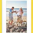DecorUhome 11x17 Picture Frame, Display Pictures 8x12 with Mat or 11x17 without Mat, Wall Hanging Poster Frame, Yellow, 1 Pack