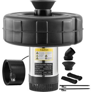KARTOOSH Pond Fountain Aerator Stainless Steel Pond Pump | 15000 GPH Floating Fountain Pump with 100 FT Power Cord, 750W 1HP Aerating Fountain for Small Large Ponds Lake