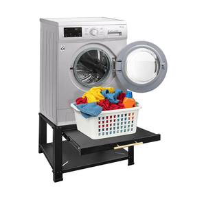 Royxen Washer and Dryer Pedestals with Drawer,29" W x 29" D x 19.5" H Metal Heavy Duty Laundry Pedestal, Universal Washing Machine Stand for Basket Shelf, 850lbs Capacity,Black