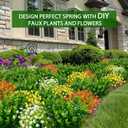 TURNMEON 20 Bundles Artificial Greenery Plants Outdoor Summer Decor, UV Resistant Fake Plants Boxwood Shrubs Grass,Faux Eucalyptus Flowers for Farmhouse Gardens Home Patio Indoor Cemetery Decor(Green)