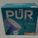 PUR Plus 11-Cup Water Pitcher, 1 Lead-Reducing Filter, Cleaner, Great-tasting Water, Dishwasher Safe, Powerful Filtration, Filter Change Light Indicator, LockFit Cap Design - White