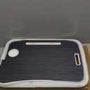 Foldable Laptop Table, Portable Lap Desk Bed Table Tray, Laptop Stand with Cup Holder & Tablet Slot & Lifting Handle for Working Writing Drawing & Eating (Black)