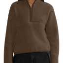 Jacket Women Stand Collar Quarter Zip Pullover Trendy Fleece Cropped Jacket Long Sleeve Sweatshirt with Pockets