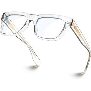 VISOONE TR90 Square Blue Light Blocking Glasses Fashion Computer Eyewear for Women and Men RANDI (Clear)
