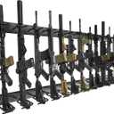 Gun Rack Wall Mount, Aluminium Alloy Gun Racks for Wall, Adjustable 12 Slot Indoor Gun Racks Securely Hold Shotguns Rifles Rack