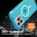 for iPhone 14 Pro Max Case, Fits Magsafe,Heavy Duty Shockproof Protection Phone Cases with Screen Protector*1, Magnetic Transparent Protective Cover for iPhone 14 ProMax 6.7 '', Blue