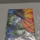 Fall House Flag 28x40 Inch Double Sided, Autumn Pumpkin Sunflower Burlap Yard Flag for Outside, Stained Glass Thanksgiving Seasonal Outdoor Decor for Home, Lawn, Porch, Farmhouse