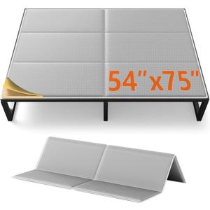 20mm Heavy Duty MDF Bunkie Board Full Size (54"x75") w/ Foam Padding, Low Profile Bed Board for Sagging Mattress, Noise Minimizing & Breathable for Platform, Slatted and Metal Frames