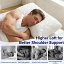 7" High Loft Memory Foam Pillow for Side Sleepers, Extra Thick Firm Pillow for Broad Shoulders & Large Frames, Designed to Stay Elevated, High Profile Pillow with Breathable Washable Cover