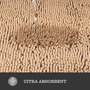 Thick Chenille Bath Mats | Absorbent and Washable Bath Rug Non-Slip, Soft Rugs for Bathroom, Shower, Sink 20" x 32, Ivory Cream
