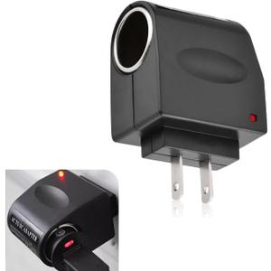 110V-220V AC to 12V DC Car Cigarette Lighter Power Converter, AC to DC Converter, Cigarette Lighter Adapter to Wall Plug, US Plug 500mA Vehicle Power Inverters, Universal for Most Cars (Black)