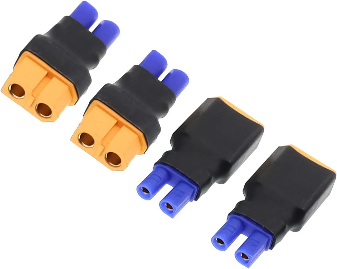 2Pairs EC2 to XT60 Plug Male Female Adapter Connector for RC FPV Drone Car Lipo NiMH Battery Charger ESC