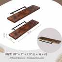 Lufia Floating Wall Shelves, Set of 2, MDF with Invisible Brackets, Modern Storage for Bedroom, Bathroom, Living Room, Kitchen (Rustic Brown, 28" W x 7" D x 1.5" H (2 Pieces))