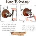 2 x T-Bar Suction Cup Hooks for Shower - Suction Cup Wreath Hanger for Front Door, Reusable, Multifunctional Hooks for Bathroom Window Door Glass Kitchen (Walnut, 2-Pack)