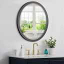 LYYYXGYP Oval Wall Mirror 23x29 Inch Matte Black Metal Frame Decorative Wall Mounted Mirrors for Vanity, Bathroom, Entryway, Living Room, Bedroom