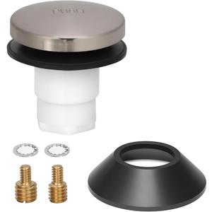 Tub Stopper Bathtub Drain Stopper Cover, Bathroom Tub Plug with 3/8 in. and 5/16 Thread Adapter, Compatible with K-1068204, Brushed Nickel Cap
