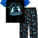 Fiodrimy Boys Pajamas Little Big Boys Short Sleeves and Pants Pajamas 2-Piece Pjs Set Kids Sleepwear Cool Gamer Size 8