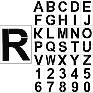 SATINIOR 36 Pieces Large Letter Stencils Number Reusable Alphabet Stencils Numbers Templates Craft for Wood Wall Fabric Signage Chalkboard Painting DIY Projects(16 Inch)