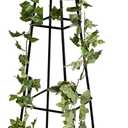 Evergreen Metal Garden Obelisk Trellis for Climbing Plants Outdoor, Indoor Plant Trellis for Potted Plants, Floral Pattern Arch Trellis (Black, 6 ft. Pyramid)