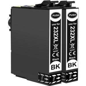 VICTORSTAR 232XL 232 XL T232 Remanufactured Ink Cartridges 2 Blacks High Capacity 500 Pages for XP-4200 XP-4205 WF-2930 WF-2950 Printer