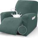 MAXIJIN Waterproof Recliner Chair Covers 3 Pieces Recliner Cover That Stay in Place, Washable Lazy Boy Recliner Slipcovers with Pockets Reclining Protector for Pet, Kids (Recliner, Pea Green)