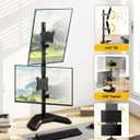 monTEK Stable Stacked Dual Monitor Stand, Heavy-Duty Vertical Monitor Mount for 17-32 inch Screen, Full Motion Arm with Tilt, Swivel, Rotation, Up to 22 lbs per Arm, Solid V-Shaped Base, VESA 100100