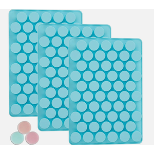 3 Pcs Round Chocolate Silicone Molds for Candy, Gummy, Caramels, Ganache, Ice Cubes, 55 Cavity Per Piece