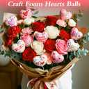 Seenelling 48 Sets Valentine's Day Heart Kit Craft DIY Heart Painting Kit with Sticker Valentine's Day Craft Painting Bulk Ready to Paint Your Own Shape White Foam Balls for Party Activities Gifts