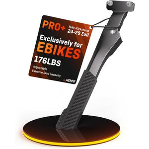 HENMI Bike Kickstand for 24-29 Inch Bicycle, 2 Holes Extra Stable Max Load 176LBS, Non-Slip Base Adult Bicycle Kickstand for Mountain Bike, E-Bike