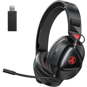 PH3 Wireless Gaming Headset for PS5, PS4, Switch, PC, Mac, Wireless Gaming Headphones with Microphone, Low Latency 2.4GHz Bluetooth Over Ear Headphones with Lossless Audio, 50Hrs Battery, Black