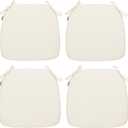Magpie Fabrics 17"x16"x2" U-Shape Chair Cushions with Ties 4 Count, Outdoor Indoor Waterproof All Weather Seat Pads Decoration for Patio Garden Dining Office - Cream Beige