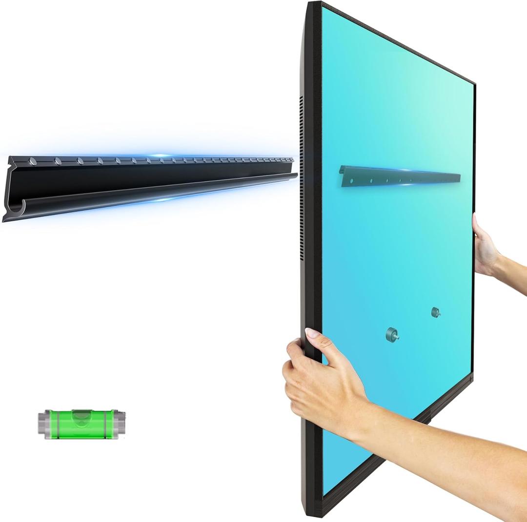 Studless TV Wall Mount for 32-75 inch TVs, No Stud Drywall TV Mount Holds up to 150 lbs, Low Profile, No Drill, Easy to Install for Bedroom Living Room, Bubble Level Included