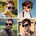 Unisex Modern Retro Style Square Polarized Sunglasses For Men Women Fashion Rectangular Shades 55mm
