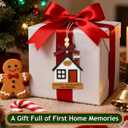 3 x New Home Christmas Ornament 2025, House Warming Gifts New Home, First Home Ornament for Couple Family Friends, New House Decorations Gift Ideas for Women (Red Door)