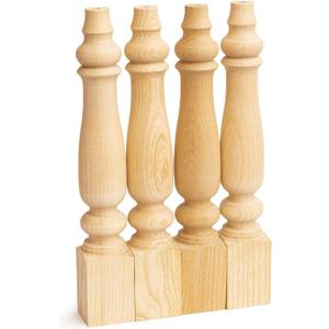 decorluxes Unfinished Farmhouse Bench Legs Dining Table, Coffee Table Rustic Turned Style Leg - Set of 4 - Dimensions: 2.16" x 14"- Easy to Paint (14 inch) decorluxes Unfinished Farmhouse Bench Legs Dining Table, Coffee Table Rustic Turned Style Leg - Set of 4 - Dimensions: 2.16" x 14"- Easy to Paint (14 inch)