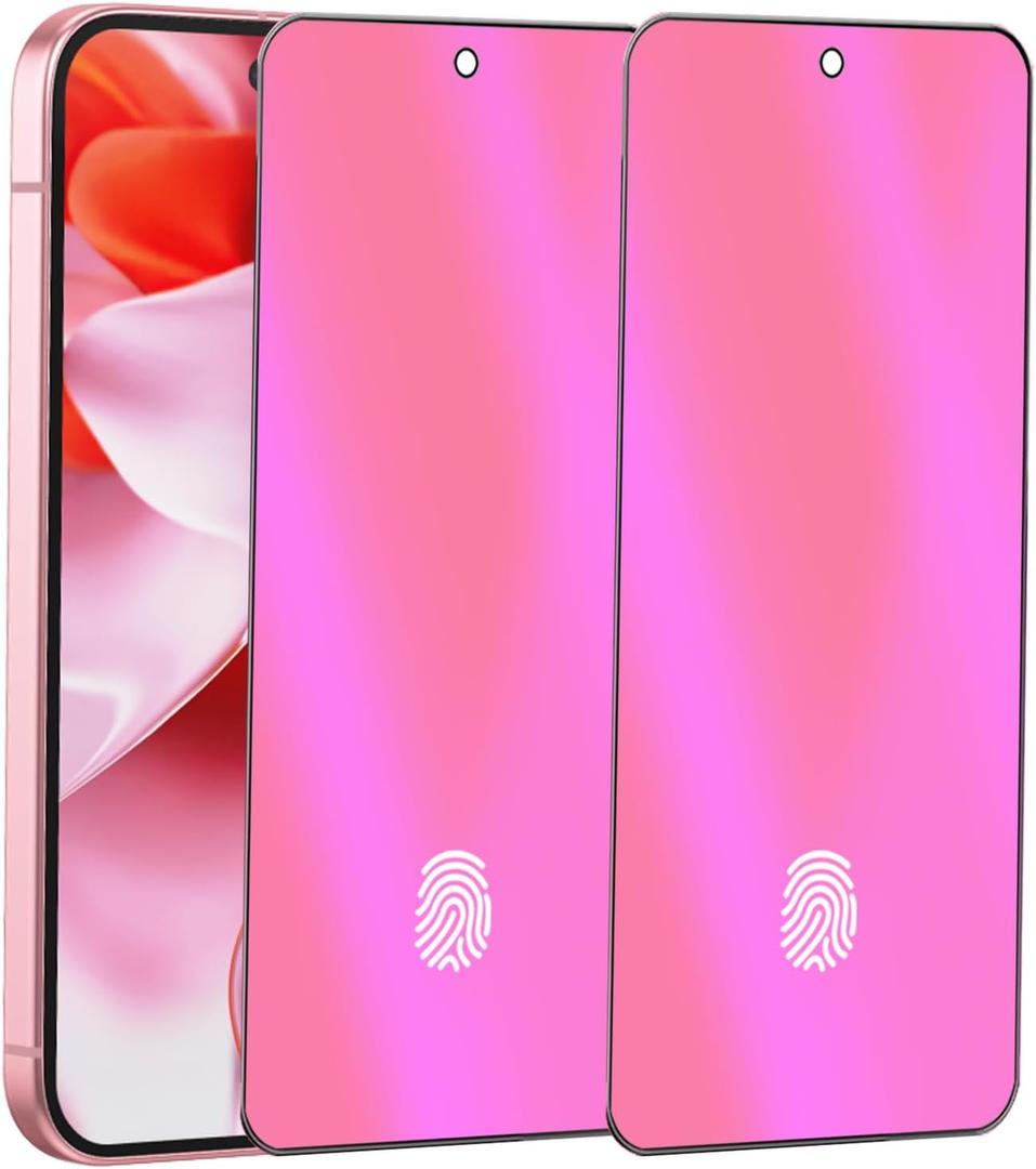 2 Pack Anti-Blue Privacy Tempered Glass for Google Pixel 10/10 Pro / 9/9 Pro Anti-Spy Screen Protector Film Support Finger Unlock 6.3 inch