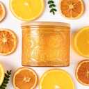 10 oz Embossed Glass Candle Container with Bamboo Lids and Labels,Orange Candle Jars for Making Candles,Mandala Design - Pack of 9