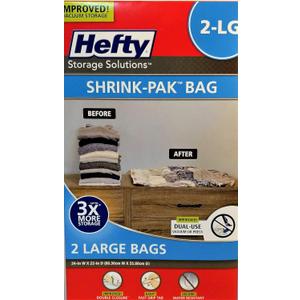Hefty Vacuum Seal SHRINK-PAK BAG , 34" x 22", 2 Large Bags (Large)