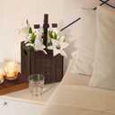 Thyle Religious Easter Table Decor Lent Decoration for Home Church Wooden Cross Woven Basket Christian Tabletop Decoration 9.8 In Jesus Christ Catholic Wood Crafted Cross with Base Foldable Organizer