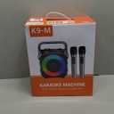 Karaoke Machine, Portable Bluetooth Speaker with 2 Wireless Microphones for Adults & Kids with Lights, Karaoke Microphone with PA System Supports USB/TF/FM/AUX for Home Party Home System Packages (Black)