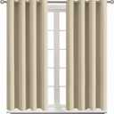 BGment Room Darkening Curtains 54 Inches Long - Grommet Thermal Insulated Drapes Window Treatment Curtains for Bedroom, 2 Panels, 52 x 54 Inch, Beige