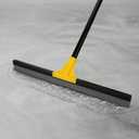 Floor Squeegee for Concrete and Tile Cleaning, 24'' Rubber Wiper Broom, Large Heavy Duty Water Scraper with 60'' Long Handle for Garage, Deck, Bathroom, Shower Glass, Window, 24in