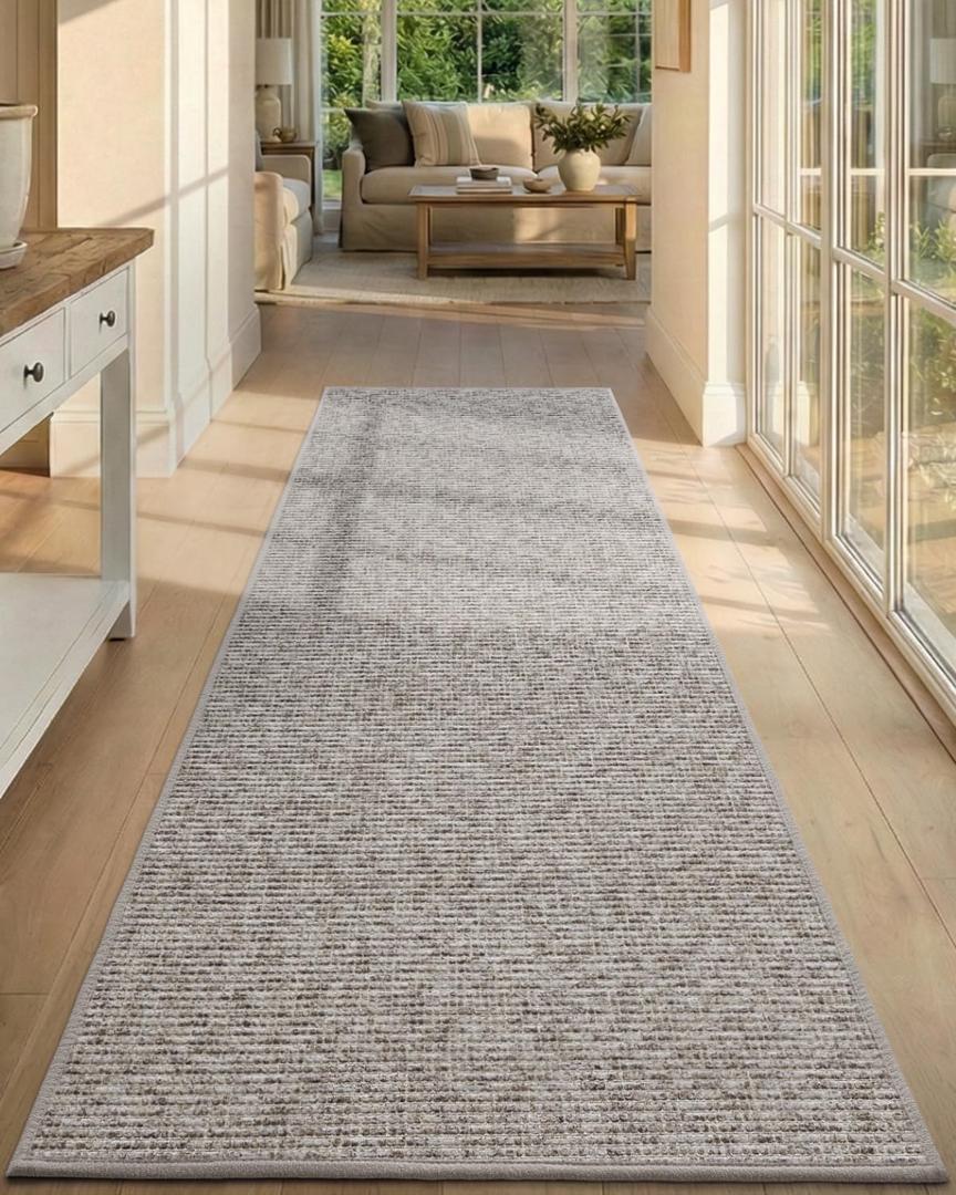 Color&Geometry Hallway Runner Rug 36"x96", Non-Slip, Easy to Clean Floor Carpet Runners for Hallways Entrance Living Room, Heather Beige