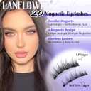 Lanflower Magnetic Eyelashes with Applicator, Mangetic Eyelashes Natural Look, Wispy Magnetic Lashes, No Glue Needed Magnetic Eyelashes, Strong Hold, Reusable, Waterproof, Cat Eye, No Irritation